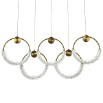 Линейная люстра с плафонами в виде пяти колец Five Rings Gilbertine Linear Chandelier варинант исполнения - 1 | Loft Concept в Барнауле