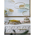 Чаша с цветочным орнаментом на бронзовых ножках Eden Garden варинант исполнения - 2 | Loft Concept в Барнауле