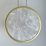 Светодиодный подвесной светильник круглой формы с металлической рамой золотого цвета Marble Glow 47 варинант исполнения - 3 | Loft Concept в Барнауле