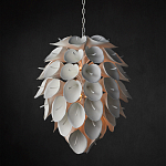 Люстра белая каплевидной формы из цветков лилии White Natural Lines варинант исполнения - 4 | Loft Concept в Барнауле