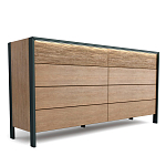 Комод 8 ящиков с подсветкой на рельефном фасаде Warm Industrial варинант исполнения - 5 | Loft Concept в Барнауле