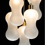 Люстра с 5-ю матовыми белыми стеклянными плафонами волнообразной формы Lucid Rain  варинант исполнения - 5 | Loft Concept в Барнауле