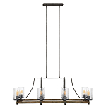 Люстра подвесная с восемью прозрачными стеклянными цилиндрическими плафонами в стиле лофт Feiss варинант исполнения - 5 | Loft Concept в Барнауле