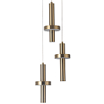 Каскадный светильник с 3-мя плафонами Flos Brass Metal Acrylic Trio Hanging Lamp варинант исполнения - 2 | Loft Concept в Барнауле