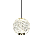 Подвесной светильник с прозрачным рифленым плафоном в форме шара Crystal Globule варинант исполнения - 1 | Loft Concept в Барнауле