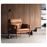 Кресло с деревянным каркасом и обивкой из натуральной кожи Medieval Furniture варинант исполнения - 3 | Loft Concept в Барнауле