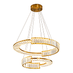 Светодиодная двухъярусная кольцевая люстра из хрусталя и стали и с пультом для регулировки света Maude Crystal Light варинант исполнения - 1 | Loft Concept в Барнауле