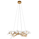 Люстра подвесная с прозрачными стеклянными птичками на ветвях Диаметр 80 см Serip Voa варинант исполнения - 2 | Loft Concept в Барнауле