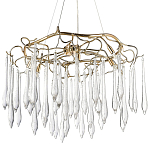 Люстра с хрустальными подвесками в виде капель Droplet Crystal Gold Chandelier 8 варинант исполнения - 1 | Loft Concept в Барнауле