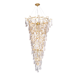 Люстра подвесная в форме перевернутой пирамиды с металлическими ветвями и прозрачными стеклянными подвесками Droplet Chandelier варинант исполнения - 2 | Loft Concept в Барнауле