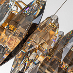 Люстра подвесная круглая с овальными подвесками из стекла дымчатого цвета Harlow Crystal Round варинант исполнения - 1 | Loft Concept в Барнауле