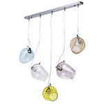 Люстра линейная с 5-ю разноцветными стеклянными плафонами Kaleido варинант исполнения - 2 | Loft Concept в Барнауле