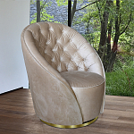 Кресло вращающееся велюровое кремовое Rotation варинант исполнения - 4 | Loft Concept в Барнауле