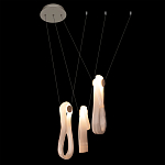 Подвесной светильник белого цвета с 3-мя изогнутыми плафонами Flow Loop варинант исполнения - 5 | Loft Concept в Барнауле