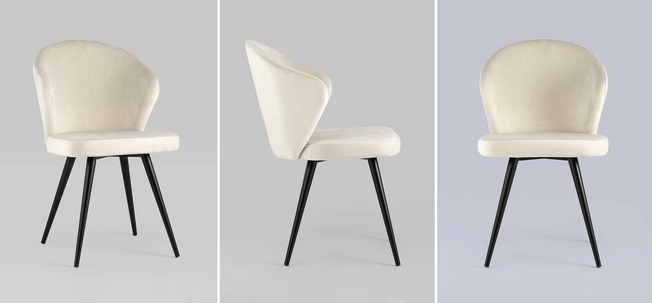 Стул Кремовый Бархат Volante Chair Стул Кремовый Бархат Volante Chair - Loft-Concept в Барнауле