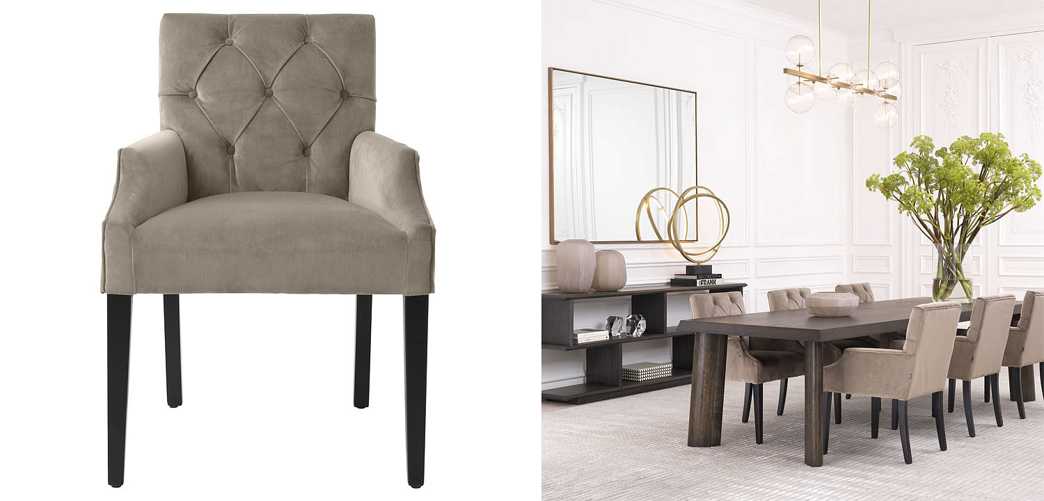 Стул Eichholtz DINING CHAIR ATENA WITH ARM Стул Eichholtz DINING CHAIR ATENA WITH ARM - Loft-Concept в Барнауле