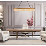 Люстра линейная прямоугольная с сферическими плафонами Phased Spheres варинант исполнения - 4 | Loft Concept в Барнауле