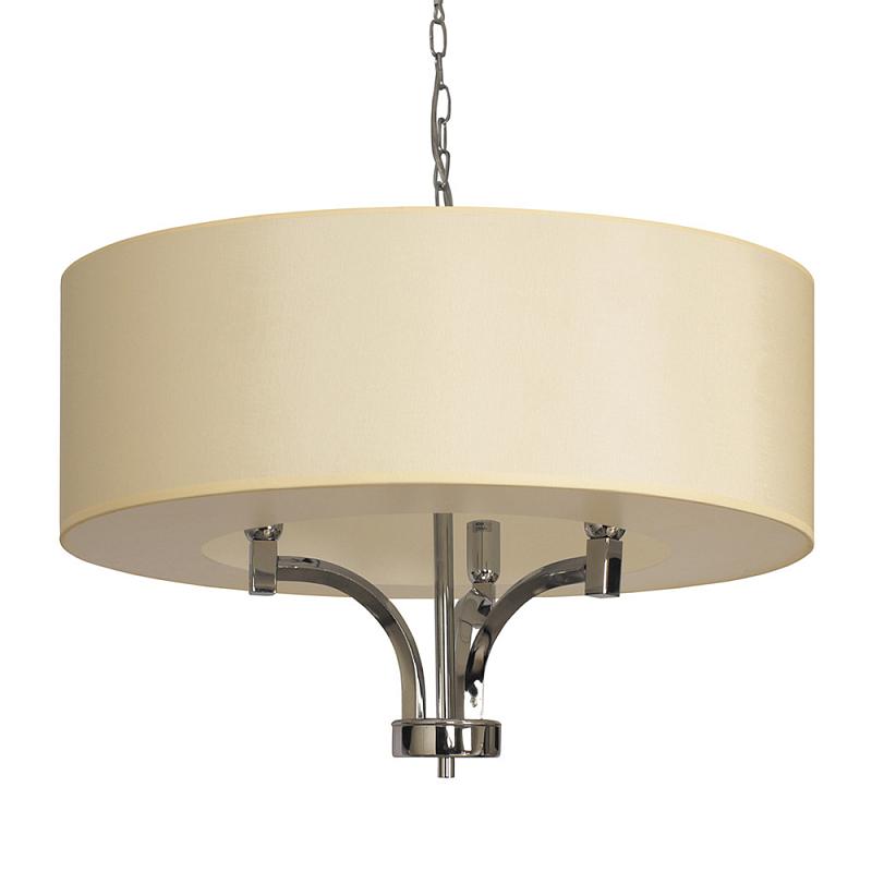 Люстра подвесная с цилиндрическим абажуром кремового цвета Natural Concepts Бежевый Хром в Барнауле | Loft Concept 