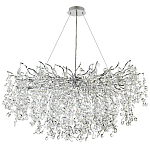 Линейная люстра с хрустальными подвесками на металлических ветках Fairytree Light Silver Linear Chandelier 18 варинант исполнения - 2 | Loft Concept в Барнауле