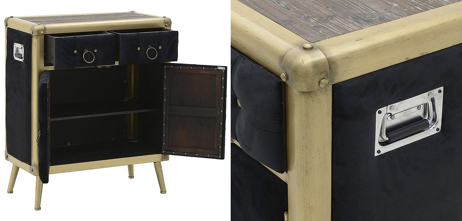 Комод с текстильной обивкой Jokum Chest of Drawers Черный Комод с текстильной обивкой Jokum Chest of Drawers Черный - Loft-Concept в Барнауле