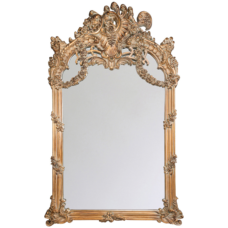 Зеркало настенное в ажурной раме с эффектом старины Classic Ornament Mirror Светло-коричневый Зеркало настенное в ажурной раме с эффектом старины Classic Ornament Mirror Светло-коричневый в Барнауле | Loft Concept