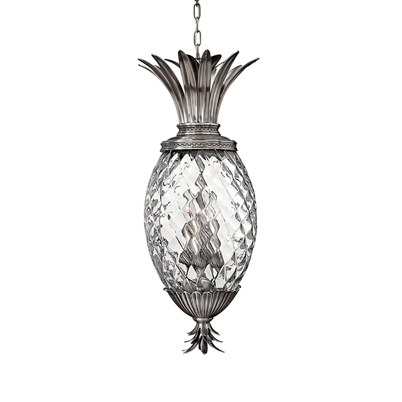  Подвесной светильник в форме ананаса с граненым стеклянным плафоном Hinkley Никель Прозрачное Стекло в Барнауле | Loft Concept 
