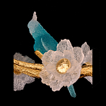 Люстра круглая на золотом каркасе с птичками и цветочным декором Miscellaneous herbs варинант исполнения - 7 | Loft Concept в Барнауле