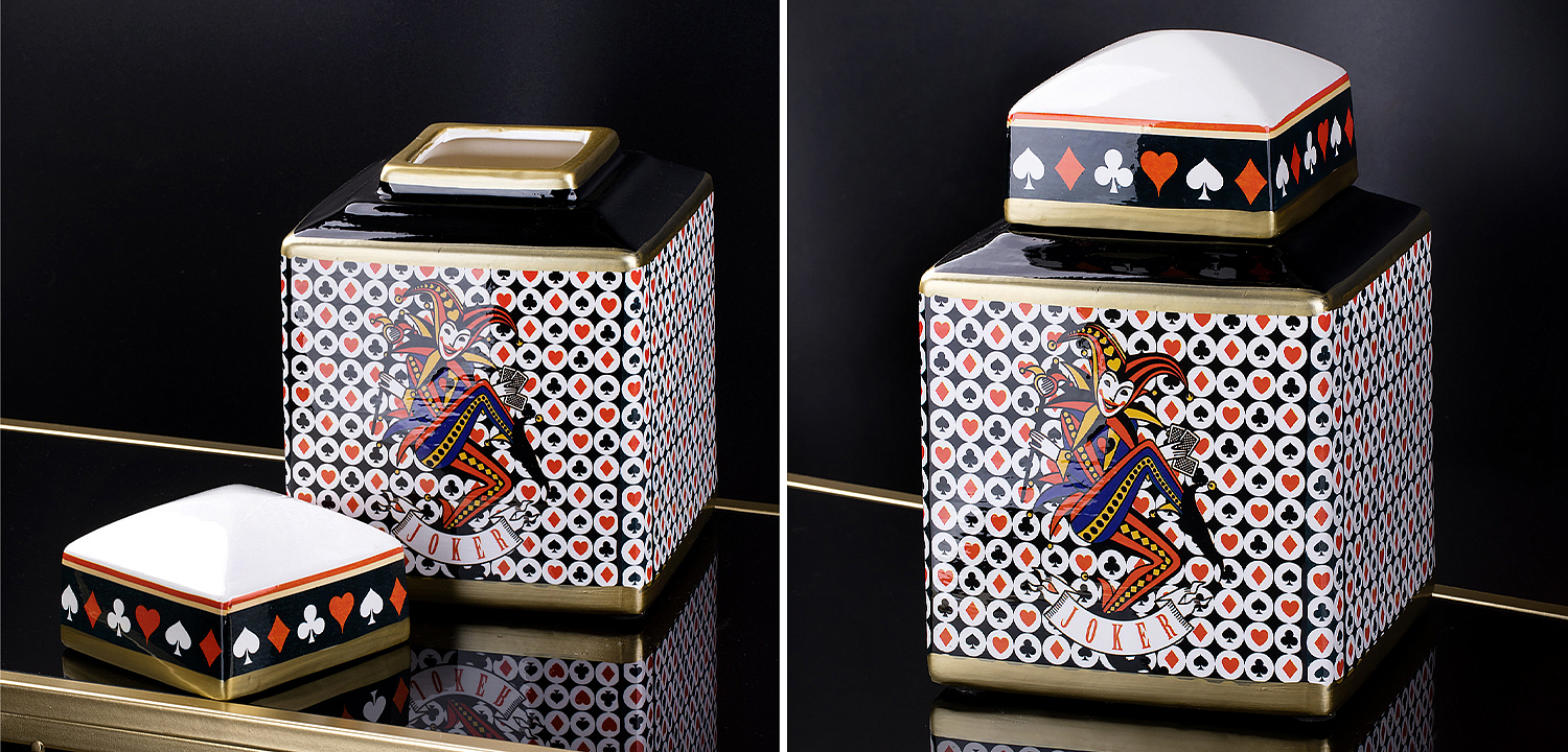 Ваза с крышкой Joker Poker Collection Vase Ваза с крышкой Joker Poker Collection Vase - Loft-Concept в Барнауле