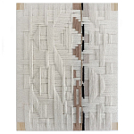 Текстильное панно ручной работы из хлопкового шнура wall panel line beige варинант исполнения - 2 | Loft Concept в Барнауле