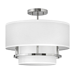 Потолочный светильник с двухслойным белым текстильным абажуром Hinkley варинант исполнения - 20 | Loft Concept в Барнауле