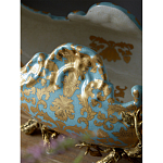 Чаша голубого цвета с оранментом и и бронзовыми фигурами леопардов Eden Garden варинант исполнения - 8 | Loft Concept в Барнауле