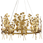 Люстра круглая золотая с декором в виде веток эвкалипта Eucalyptus Branches варинант исполнения - 1 | Loft Concept в Барнауле