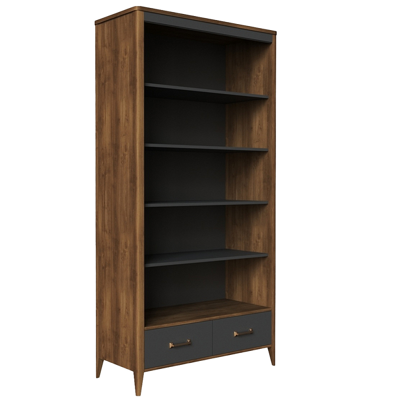 Стеллаж для книг открытый из массива бука Tasteful Furniture Антрацит Стеллаж для книг открытый из массива бука Tasteful Furniture Антрацит в Барнауле | Loft Concept