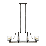 Люстра подвесная с восемью прозрачными стеклянными цилиндрическими плафонами в стиле лофт Feiss варинант исполнения - 2 | Loft Concept в Барнауле