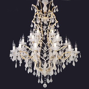 Люстра Rococo Iron & white matt Crystal Chandelier 25