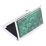 Визитница карманная металлическая с накладкой из натурального камня Малахит Stone Business Card Holders  варинант исполнения - 2 | Loft Concept в Барнауле