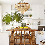 Круглая многоярусная люстра с круглыми деревянными подвесками Wooden Beads Chandelier Cream варинант исполнения - 1 | Loft Concept в Барнауле