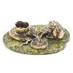 Подсвечник из бронзы и натурального камня змеевик Stone Candlestick варинант исполнения - 1 | Loft Concept в Барнауле