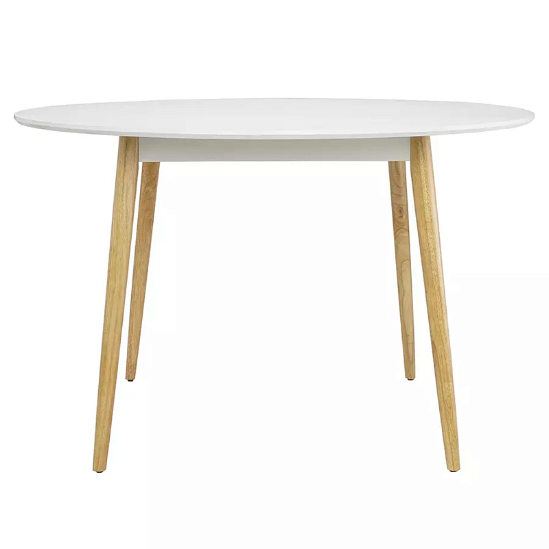 Круглый обеденный стол на 4-х ножках Round Dining Table Mateo Черный Белый Круглый обеденный стол на 4-х ножках Round Dining Table Mateo Черный Белый в Барнауле | Loft Concept