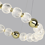 Люстра подвесная кольцевая с прозрачными рифлеными шарообразными плафонами Crystal Globule варинант исполнения - 4 | Loft Concept в Барнауле