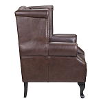 Кресло из натуральной кожи на 4-х деревянных ножках из массива бука Thomas Armchair brown варинант исполнения - 2 | Loft Concept в Барнауле