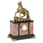 Часы настольные из натурального камня с декором в виде коня Horse Stone Clock варинант исполнения - 4 | Loft Concept в Барнауле