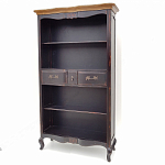 Стеллаж книжный из массива березы черного цвета с состаренным эффектом Vintage варинант исполнения - 2 | Loft Concept в Барнауле