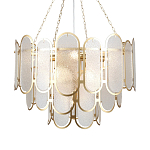 Люстра с многослойным эффектом из овальных элементов из непрозрачного стекла Conformation варинант исполнения - 1 | Loft Concept в Барнауле