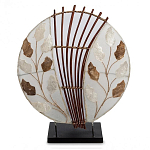 Настольная лампа из перламутра и дерева на подставке Indonesian Petal варинант исполнения - 1 | Loft Concept в Барнауле