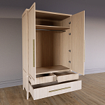 Шкаф платяной Primo с выдвижными ящиками шпон Черный дуб варинант исполнения - 4 | Loft Concept в Барнауле