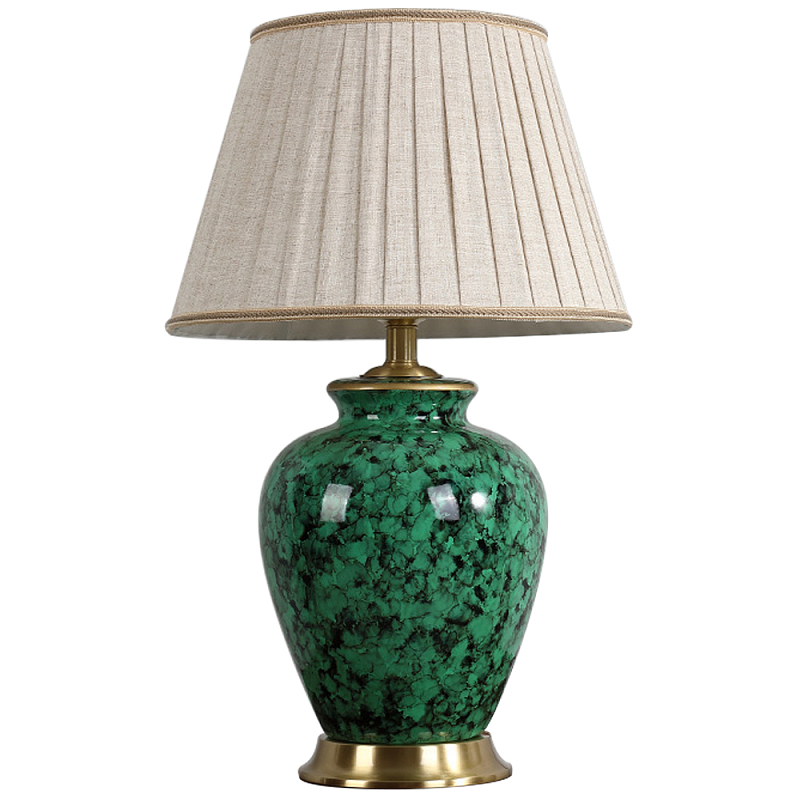 Настольная лампа с абажуром Beige Green Malachite Lampshade Зеленый Золотой Серый Настольная лампа с абажуром Beige Green Malachite Lampshade Зеленый Золотой Серый в Барнауле | Loft Concept