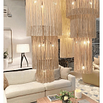 Люстра круглая трехъярусная из бахромы Milk Gradient Braided Fringe варинант исполнения - 4 | Loft Concept в Барнауле