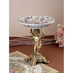 Чаша с цветочным орнаментом на ножке в виде бронзового ангела Eden Garden варинант исполнения - 5 | Loft Concept в Барнауле