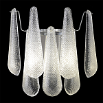 Бра с подвесками из рифленного стекла в форме капель на основании цвета хром Textured Glass варинант исполнения - 1 | Loft Concept в Барнауле